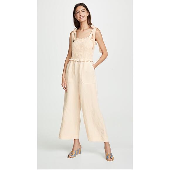 Rebecca Taylor Linen Smock Jumpsuit - Picture 1 of 15
